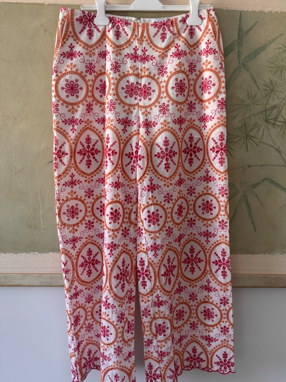 NWT Charo Ruiz Ibiza White Pink Orange Lace Summer Pants - Picture 4 of 6